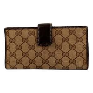 Gucci Mayfair Long Wallet in GG Canvas with Web Stripe Bow
